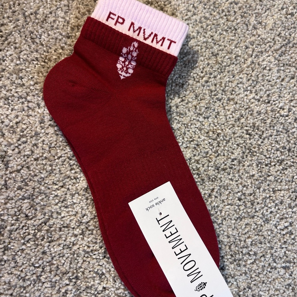 FP Movement by Free People Burgundy Ankle Socks